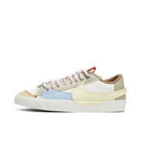 NIKE 耐克 女子板鞋W BLAZER LOW77 JUMBO运动鞋DX6043-171 白米蓝色