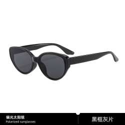 mikibobo 摩登猫眼偏光太阳镜 C4032 黑框灰片