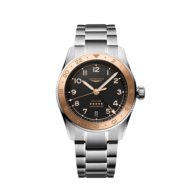 浪琴（LONGINES）瑞士手表 先行者系列祖鲁时间腕表 机械钢带男表L38035536