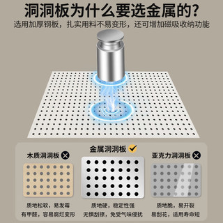 锦需洞洞板置物架落地货架书桌上立式靠墙收纳展示架家用桌面书架 【收纳12件套】164x35x190cm白色