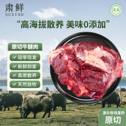 肃鲜 甘肃散养牦牛原切牛腿肉 纯草膘 甘南牦黑牛净重4斤