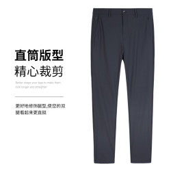 才子 男士休闲轻薄 纯色商务长裤 LOGO刺绣