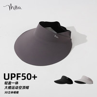 妙丽空顶防晒帽女款防紫外线夏季遮脸大帽檐遮阳帽无痕一体太阳帽子女