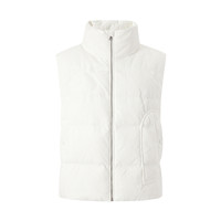 摩萨克 MOISSAC 冬季短款90白鸭绒肌理感白色百搭立领口袋羽绒服马甲