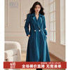 晚白 ONEBUYE 2025春季翻驳领收腰通勤减龄休闲百搭长款风衣外套女 蓝色 L