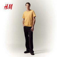 H&M男装女装T恤夏季透气圆领短袖运动上衣短袖内搭打底衫0685816