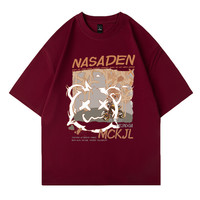 NASA联名美式纯棉短袖T恤男女款重磅全棉夏季上衣服情侣款百搭衫