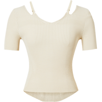 红袖修身针织衫夏季2024新款女装 肌理感露肩V领设计显瘦百搭气质上衣