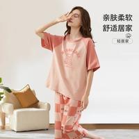 【夏季轻薄短袖睡衣】亲肤短袖短裤休闲宽松可外穿家居服睡衣套装