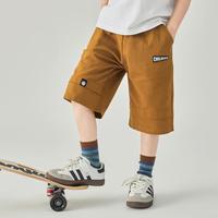 多多家 透气 男童纯棉短裤 金棕色 160