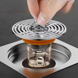 米良品 提盖拆卸式防臭磁吸地漏 3个装