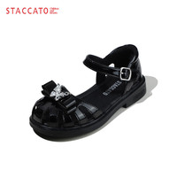 思加图（STACCATO）童鞋女童轻便透气凉鞋春夏季包头鞋小女孩宝宝公主鞋儿童软底鞋子 O97502黑色 29