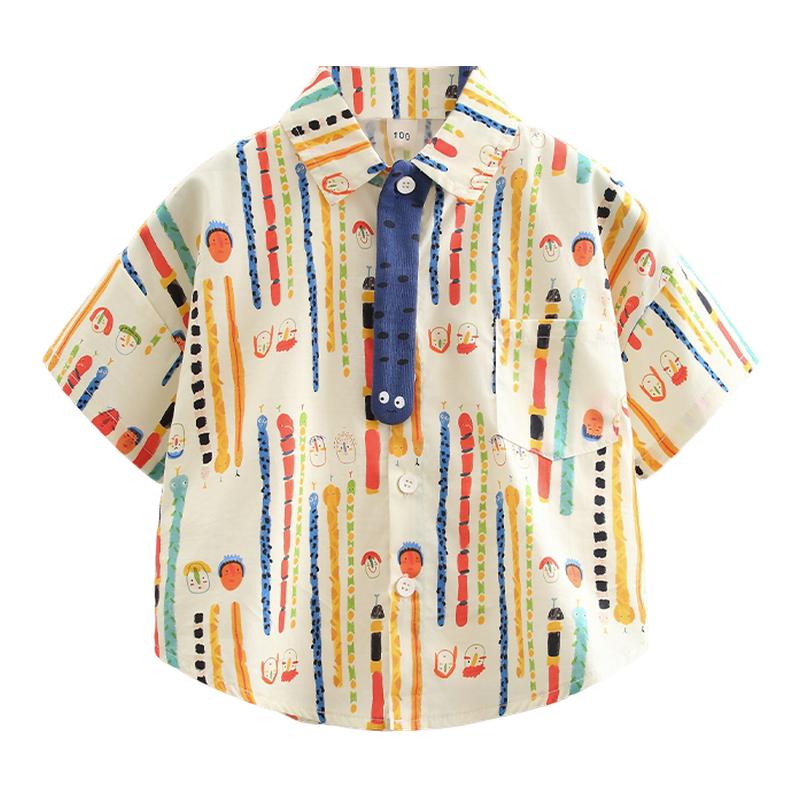 男童短袖衬衫2025儿童夏季衣服宝宝夏装韩版洋气潮单件衬衫潮