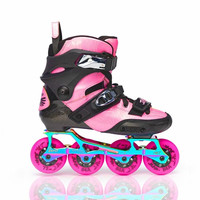 酷秀JU-F碳纤维轮滑鞋成人溜冰鞋男女平花鞋刹车鞋旱冰鞋滑冰鞋KS 粉色 38