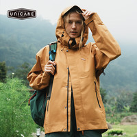 UNICARE全天候专业硬壳冲锋衣 户外防风防水男女 登山滑雪服2025 焦糖色 M
