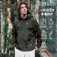 UNICARE全天候专业硬壳冲锋衣 户外防风防水男女 登山滑雪服2025 焦糖色 L