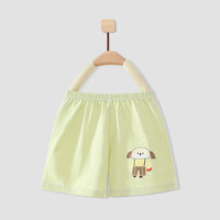 瑄妮薇夏季儿童短裤宝宝外穿儿童开裆裤男女童家居基本款薄款童装千 浅绿色 100