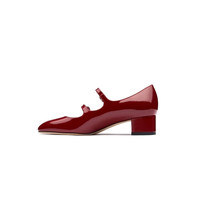 STUART WEITZMAN【新品】SW CLARIS春夏牛皮革扣带粗跟高跟鞋女玛丽珍单鞋奢侈品