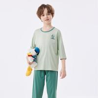 儿童莫代尔七分袖套装家居服男童薄款春秋睡衣中大童夏季空调服
