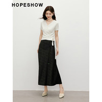 红袖chic针织衫夏季2024女装后腰镂空围裹式V领设计感小衫上衣 灰060 S