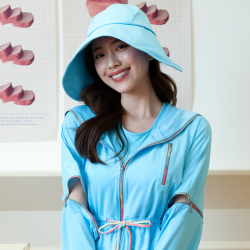 后益 HOII 明星同款hosea防晒遮阳帽防紫外线宽版大帽檐圆筒太阳帽