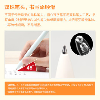 【开学必备】KACO初心签字笔mm子弹头黑色中性笔高颜值水笔创意文具小礼物 Star星星浅蓝杆/透明蓝