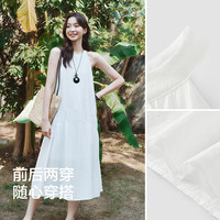 森马(Semir)连衣裙女海边度假挂脖两穿长裙2025夏季蝴蝶结初恋裙109325114011