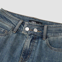 森马（Semir）森柔牛仔|牛仔裤女长裤2024夏季高腰喇叭裤103324124001A 26 牛仔黄泥染80325