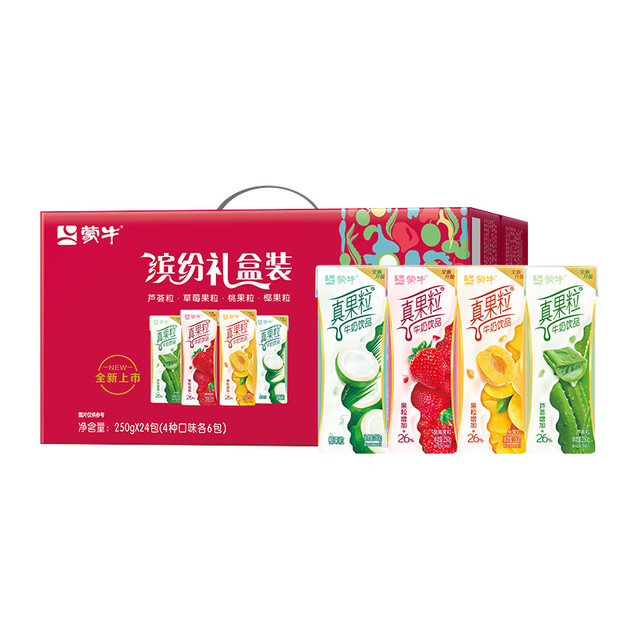 88VIP：蒙牛 真果粒 牛奶饮品组合装 4口味（芦荟粒+草莓果粒+桃果粒+椰果粒）