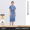 歌力思 杨紫承欢记同款春夏100%莱赛尔天丝柔软亲肤牛仔连衣裙女开叉 深牛仔蓝 S（5.27）