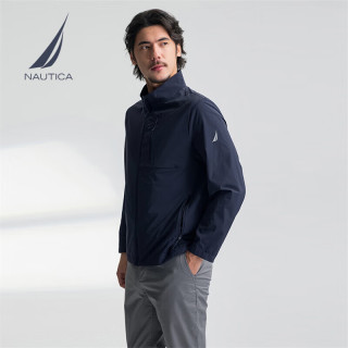 NAUTICA 男装25春季凉感防紫外线皮肤衣小立领夹克外套男 藏青4NV 2XL