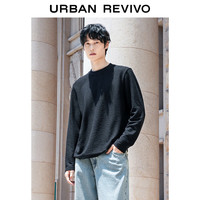 UR2025春季新款男装静奢风植物系正肩套头长袖T恤UMM440014