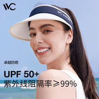 VVC遮阳帽男女夏季防晒帽防紫外线太阳帽跑步运动空顶帽子 海军蓝
