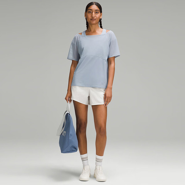 lululemon 丨Tank-Top 女士假两件短袖 T 恤 LW3IF4S 水泥蓝 XS /4