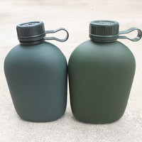 赢容户外水壶拓展迷彩水壶便携水壶户外运动训水壶大容量登山水壶 绿色杯套水壶 1L
