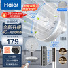 海尔 Haier 电风扇家用七叶摇头大风量电扇轻音节能桌面小风扇台式柔风遥控定时落地扇  HFS-Y3546B