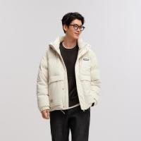 Semir 森马 冬季复古学院风绣花短外套宽松百搭连帽羽绒服男