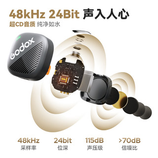  Godox/神牛 降噪 无线领夹麦克风+TypeC+C转L线