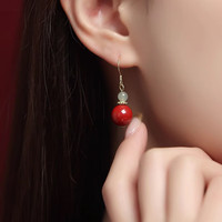 TMOWO 新款朱砂s925纯银耳环养耳朵