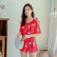 泳衣女2025泡温泉冬天遮肚显瘦连体保守大码泳衣微胖女孩遮肉 XXL 259红色【独立平角裤】
