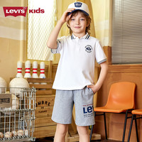 LEVI'S 李维斯童装儿童夏季短裤2025男童凉感舒适运动短裤 花纱灰 130 /56 【身高116-122cm】