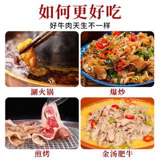 中农顺 宁夏黄牛原切谷饲牛肉卷2斤 牛肉肥牛片生鲜 涮火锅食材 清真 【2斤家庭装】原切牛肉卷