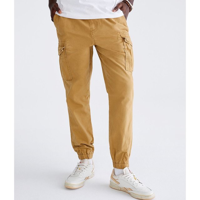 AÉROPOSTALE 自营Aeropostale 男士斜纹工装慢跑裤 - 棕褐色 直发