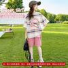 唐狮童装 TONLION kids 夏季女童套装运动时尚潮流短袖T恤中大童装短裤条纹上衣