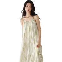 欧迪芬春夏睡裙女睡衣女棉抑菌吊带免穿文胸带胸垫可外穿家居服L