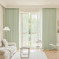LAEWIN HOME双面加厚高温定型法式全遮光雪尼尔客厅落地卧室轻奢高档简约窗帘 青糯绿【布】 【(送高温定型）】布/每米价 米