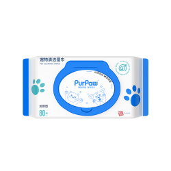PURPAW 宠物湿巾无酒精猫咪狗狗通用擦泪痕宠物湿纸巾80抽清洁用品