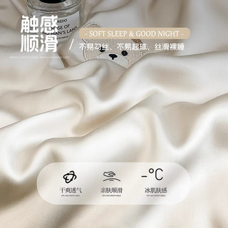 红豆家纺 HODO HOME红豆夏季轻奢刺绣冰丝四件套裸睡高级感空调夏凉被套件床上用品可机洗 腊肠狗-香槟灰 【丝滑凉爽裸睡】 2.0*2.3m夏凉被四件套/ 床单款 .