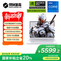 机械革命 极光X 酷睿i7HX 游戏本笔记本电脑(i7-13700HX 16G 1T RTX5060 2.5K屏 180Hz 白)