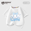 MINI PEPCO小猪班纳童装女童短袖t恤纯棉儿童夏季宽松百搭半袖女孩洋气夏装 白色萌兔 140